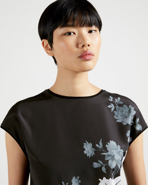 LUWEII-Tops-Clove Woven Front Tee Shirt- Ted Baker Romania